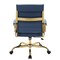 LeisureMod Benmar Home Leather Office Chair with Gold Frame